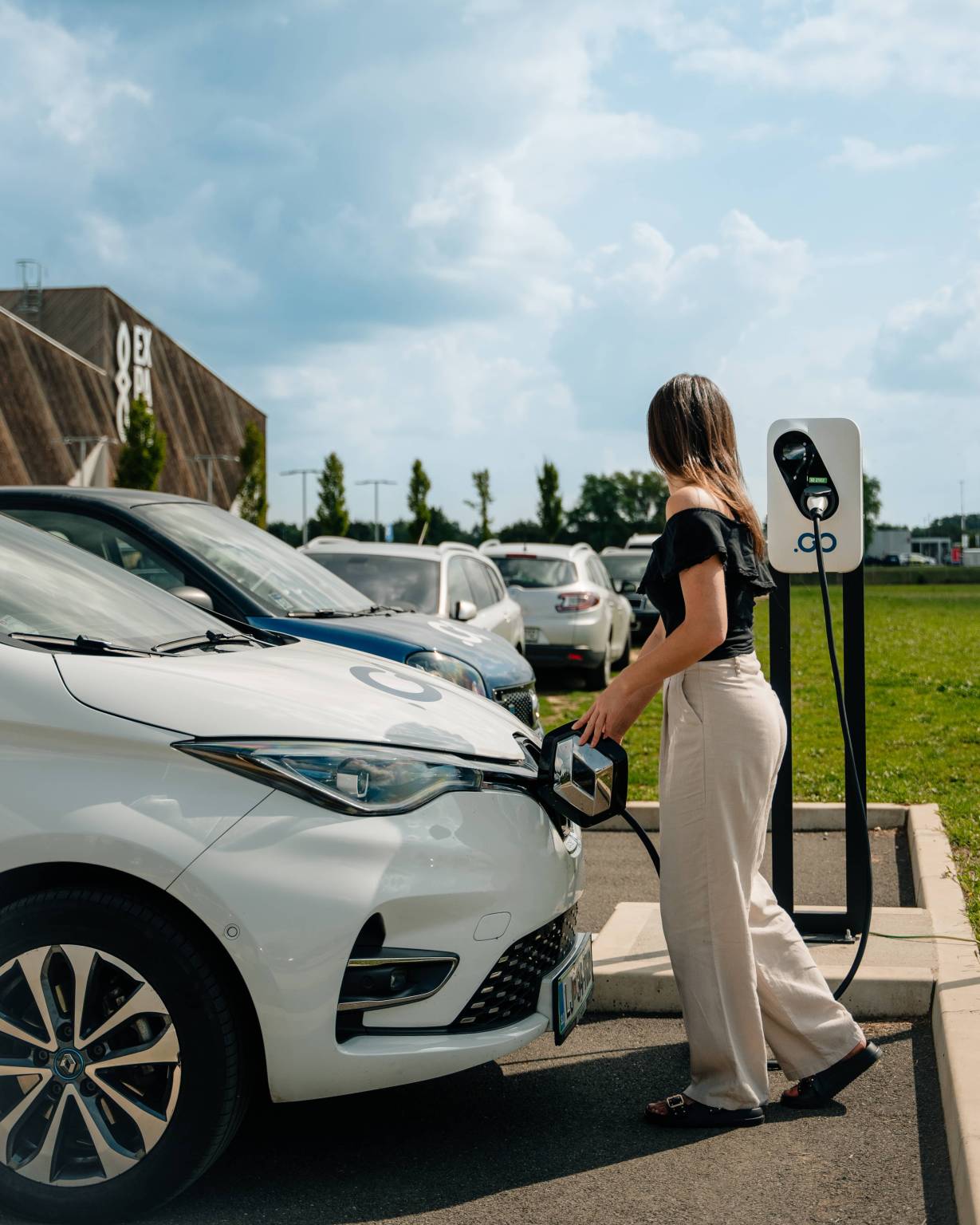 Avant2Go electric car at a charging station